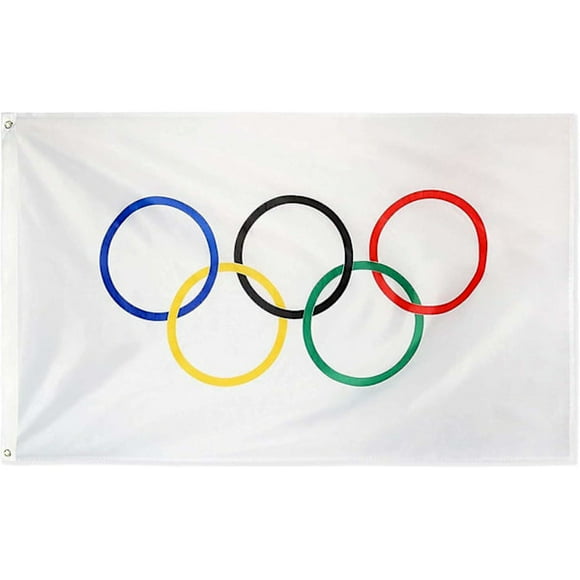 Olympic Flags Olympic Games Garden Flags Olympic Rings Indoor and Outdoor Flags and Banners 3x5 Feet_Newway
