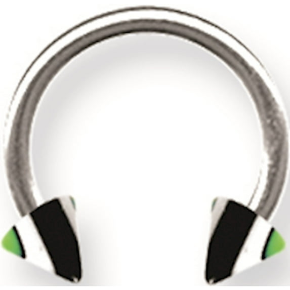 Stainless Steel Sgss Circ W Acrylic Vert Racer Stripe Cones 14G (1.6Mm) 7/16 (12Mm) Dia - Jbsp