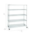 thumbnail image 2 of Seville Classics UltraDurable® 5-Tier NSF Steel Wire Shelving, 60" W x 24" D, Chrome, 2 of 7