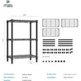 thumbnail image 2 of M MZG 3 Tiers Carbon Steel Storage Shelves, Dimensions: 25.6"W x 11.8"D x 31.5"H, Black, 2 of 6