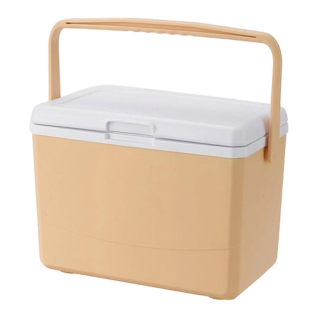 Contenedor de hielo aislado de 3 l, hielera con retención de hielo para interior y exterior, pesca, barbacoa, camping y conservación de alimentos amarillo