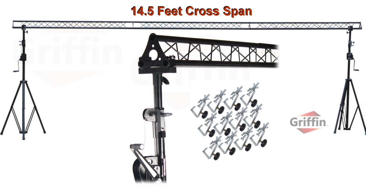 Crank Up Triangle Light Truss System By Griffin Dj Trussing Stand For Cans Speakers Pro Audio Stage Lighting Hardware Package Equipment Mount Crank Up Triangle Light Truss System By Griffin Dj Trussing Stand For Cans Speakers Pro Audio Stage Lighting Hardware Package Equipment Mount