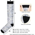 thumbnail image 3 of 1 Pair Light Blue Flowers Compression Socks 20-30mmHg Knee High Women Socks Tube Athletic Stockings for Men Sport Soccer Running Cycling Medical Nurse Winter Travel, 3 of 7