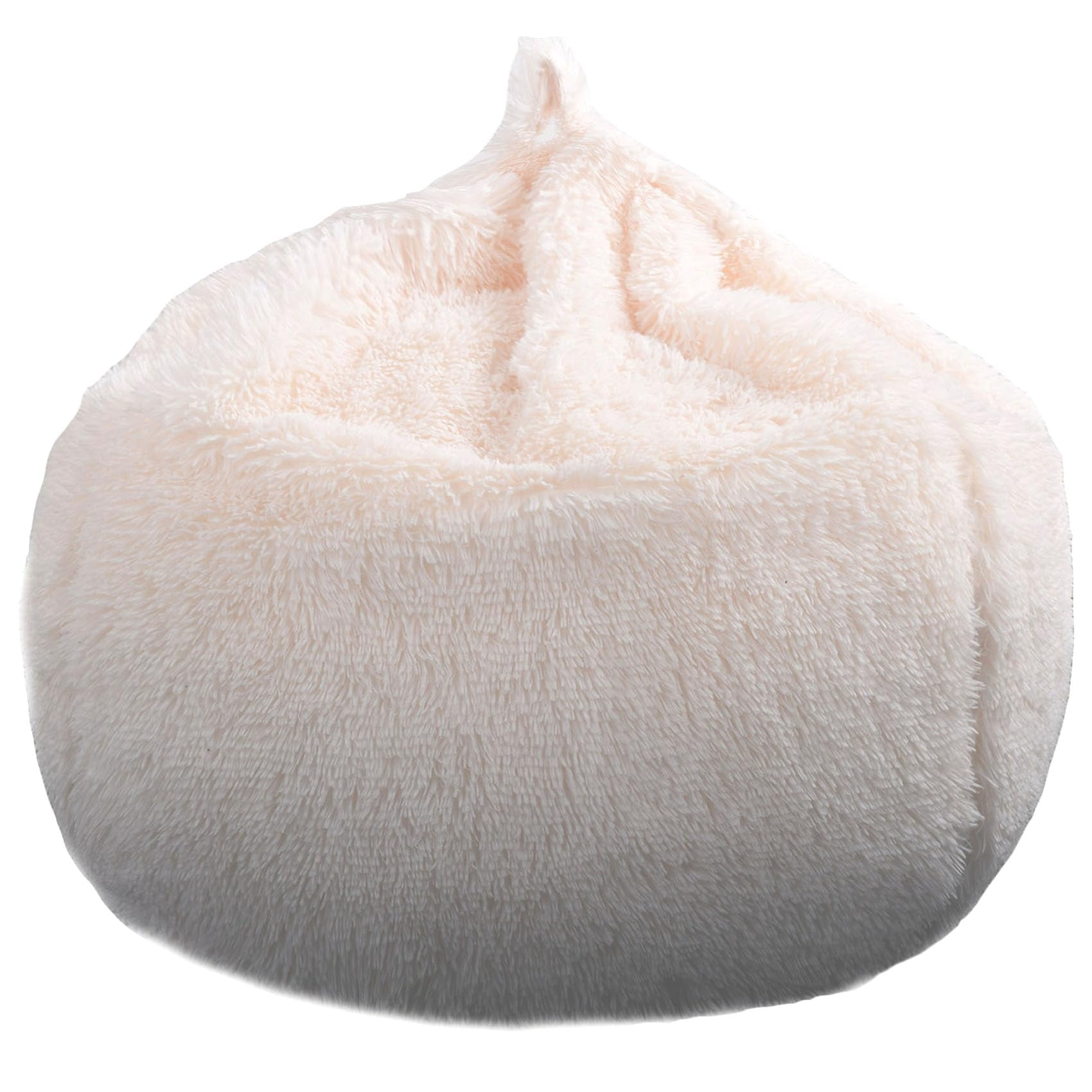 Fluffy Stuffed Animal Storage Bean Bag Chair Cover (no Filler)  Faux Comfy For Organizing Plush Toys Or Textile Adults Teens Beige