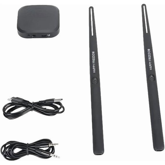 Rongyun Virtual Air Drum Set Bluetooth RGB Electric Air Drum Sticks with 8 Sound 3D Motion Sensing, Portable Rechargeable Drumsticks for Beginners Kids Adults (Black)