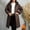 Coffee, variant on Caywon Women's Plus Size Quilted Coat Hooded Mid-Length Long Sleeve Zip Up Solid Color Loose Fit Outerwear with Pockets