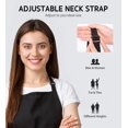 thumbnail image 5 of 4 Pack Adjustable Black Apron with Pocket, Bib Chef Apron for Women Men, Cooking Kitchen Drawing, 5 of 7