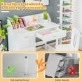 thumbnail image 5 of Kids Desk and Chair Set, Children Wooden School Learning Table w/Drawer & Storage Cabinets, Student Writing Computer Workstation for Bedroom & Study Room, Gift for Ages 3-8 (White), 5 of 18