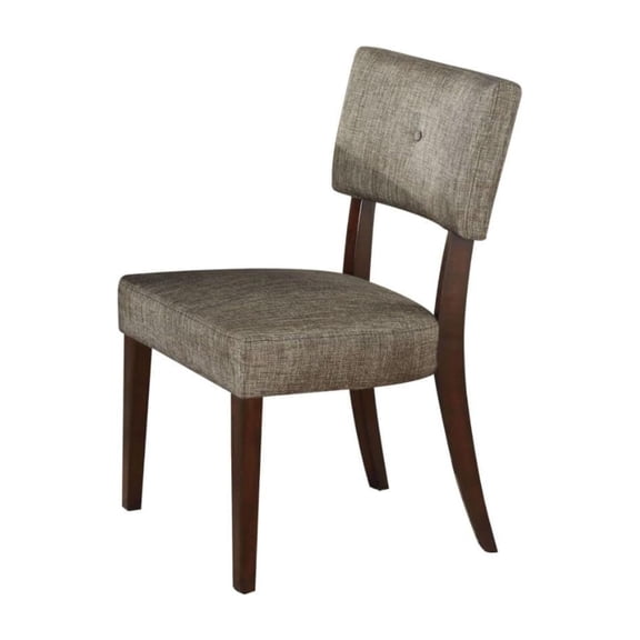 Bowery Hill Modern Fabric Side Chair in Chocolate and Gray (Set of 2)