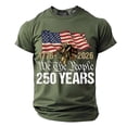 thumbnail image 2 of 250Th Anniversary Usa Short Sleeve T Shirt Comfortable Breathable 250Th Anniversary Mens Graphic Tees Army Green L, 2 of 5