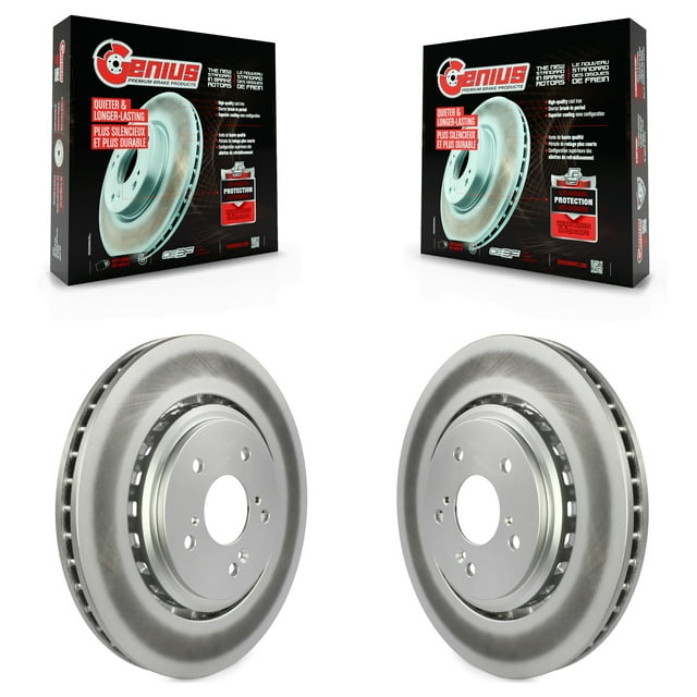 Genius Front Coated Disc Brake Rotors Pair for Car Acura TLX MDX KG-100354