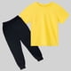 thumbnail image 4 of Conjunto de Pantalones de Dos Piezas de Color Sólido de Manga Corta para Niños con Pantalones a Juego, Traje de Verano Casual para Niños Y Niñas de Uso Diario, 4 of 6