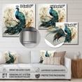 thumbnail image 4 of Designart "Peacock in Blue Ink Serene Beauty IV" Animals Metal Art Living Room, 4 of 5