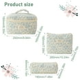 thumbnail image 3 of 3Pcs Floral Cosmetic Bag Printed Women Cotton Daily Bag Purse Set (Blue Flower), 3 of 10