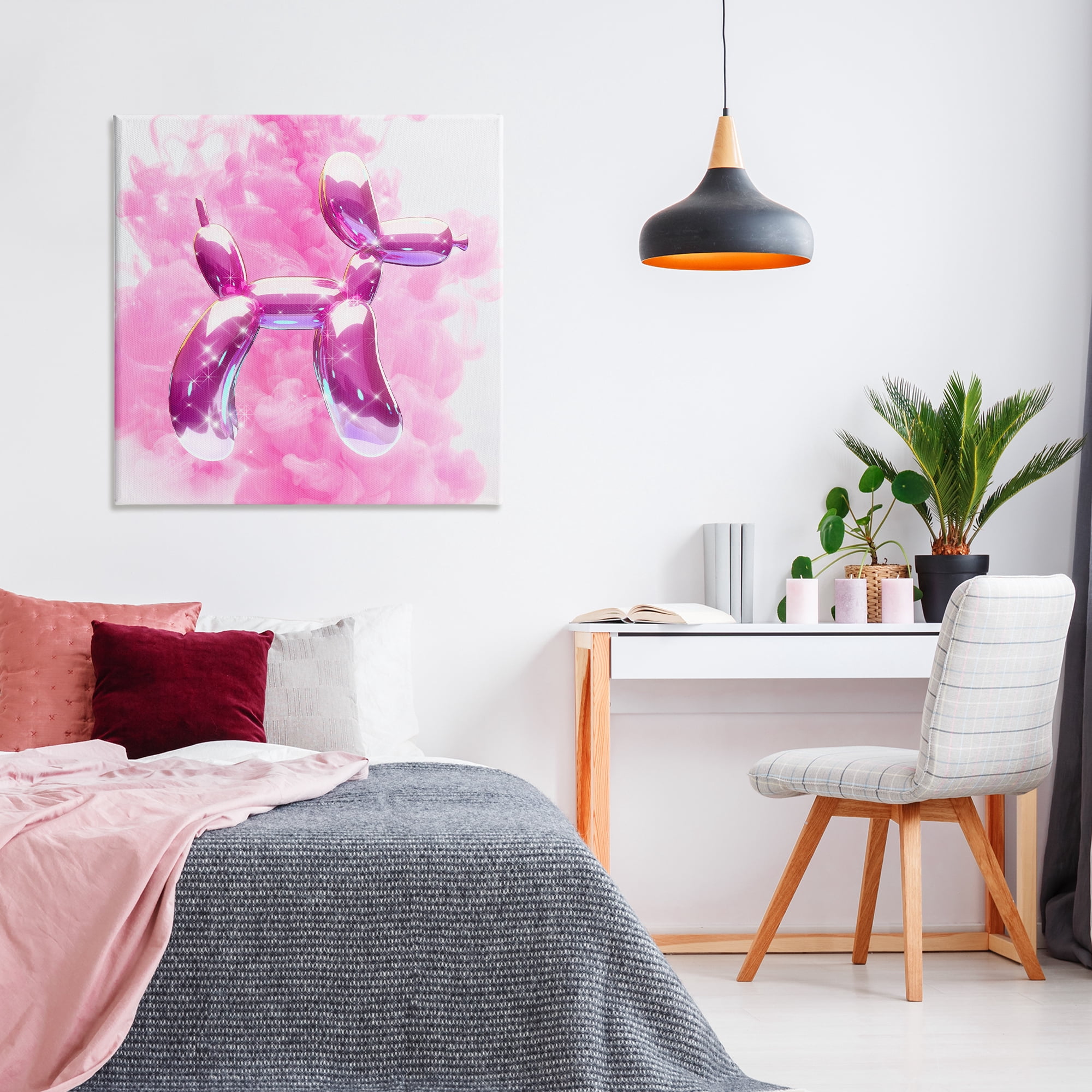 Stupell Industries Sparkle Balloon Dog Abstract Painting Wrapped Canvas Art Print Wall Art, 36 x 36