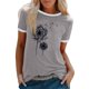 thumbnail image 2 of Puntoco Mujeres Moda Casual Impresión Cuello Redondo Suelta Manga Corta Camiseta top Blusa Pullover Puntoco Puntoco-497, 2 of 4