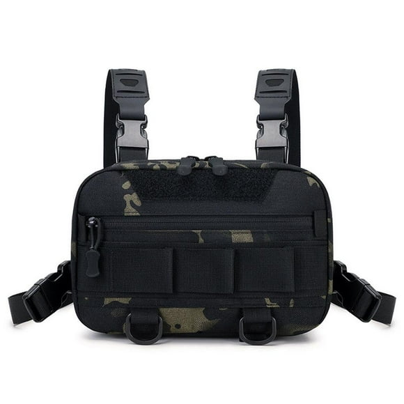 Men's Chest Rig Vest Outdoor Harness Bag Hiking Pouch Crossbody Shoulders B0O4