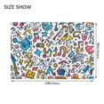 thumbnail image 4 of Yayeee Bath Rugs for Bathroom Floor Set of 2 Non Slip Fluffy Soft Absorbent Mat, Doodle Pattern, 4 of 7