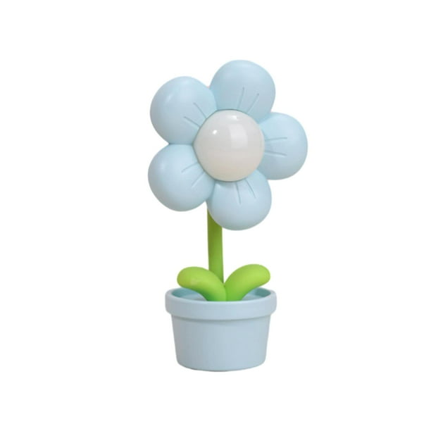 Lámpara de flores, mini luz de noche, lámpara de escritorio para guardería, iluminación, lámpara de noche, para Azul