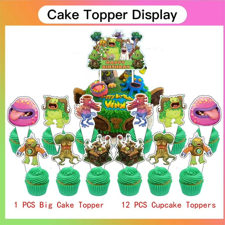 My Singing Monster Cake Topper Cupcake Set Party Supplies Decoration  Birthday Decor Kit