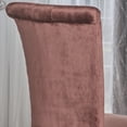thumbnail image 4 of GDF Studio Villere Contemporary Tufted Roll Top Dining Chairs, Set of 2, Blush Velvet and Dark Brown, 4 of 12