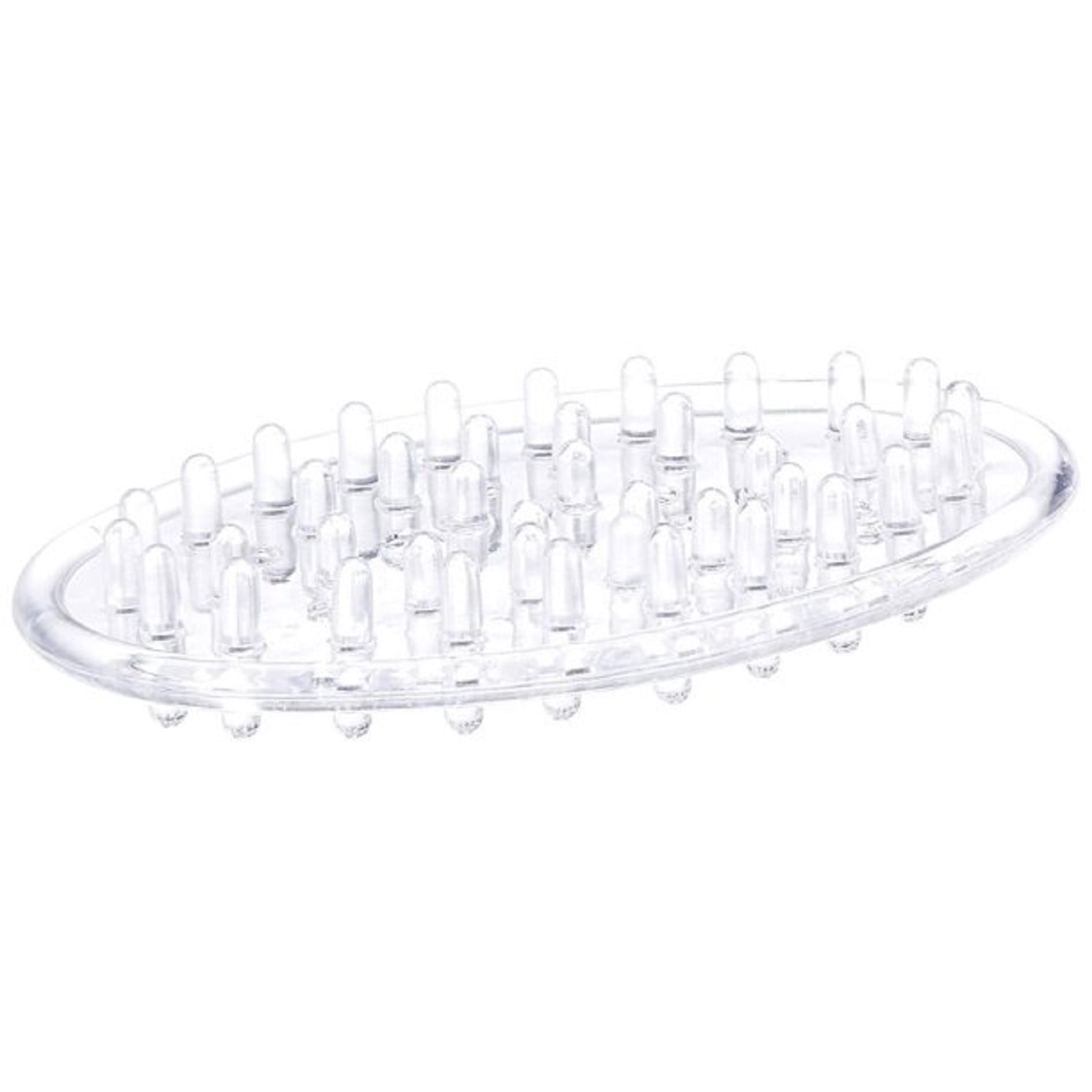 HHei_K Plastic Soap Holder Bar Holder Tray Clear Plastic Oval Bath Soap Rack For Bathroom
