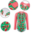 thumbnail image 6 of Kkkded Girls Swimsuits Long Sleeve One Piece Swimming Suit Printing Swimwear Sport Beach Bathing Suits Swimwear with Zipper for Kids Toddler Baby 4-12T, 6 of 7