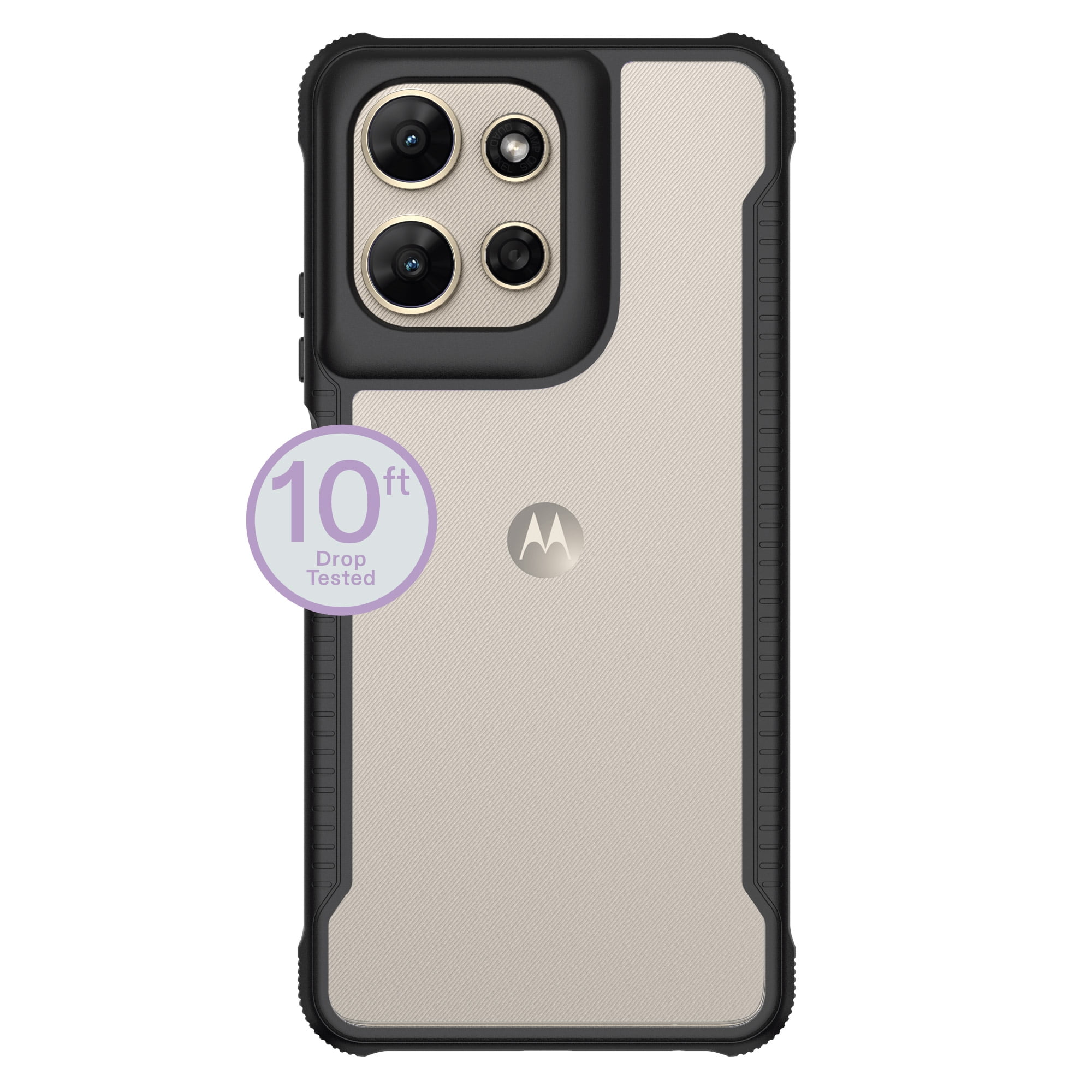 onn Dual-Layer Phone Case for Motorola moto g POWER (2026, 2025) - Clear/Black