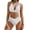 002 White, variant on Hvot&aat Women High Waisted Bikini Sets Deep V-Neck Halter Ruched Bathing Suits Solid Color Swimsuits