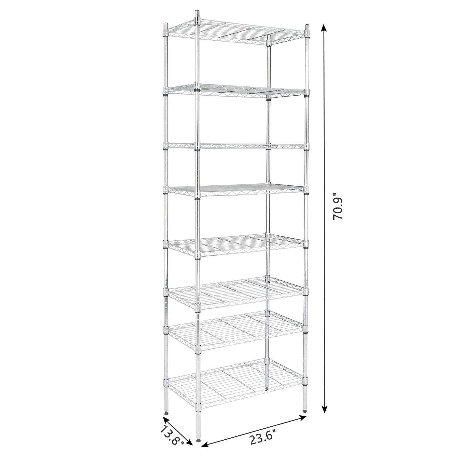 Chrome Wire Shelving with 5 Shelves - 8D x 30W x 84H (SC083084-5)