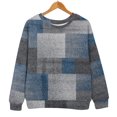 thumbnail image 6 of AJHSAKLt Sweatshirt for Women Graphic Crewneck Tops Loose Fitting Pullover Printed Long Sleeved Versatile Casual Sweater Essentials Hoodie Blue, 6 of 9