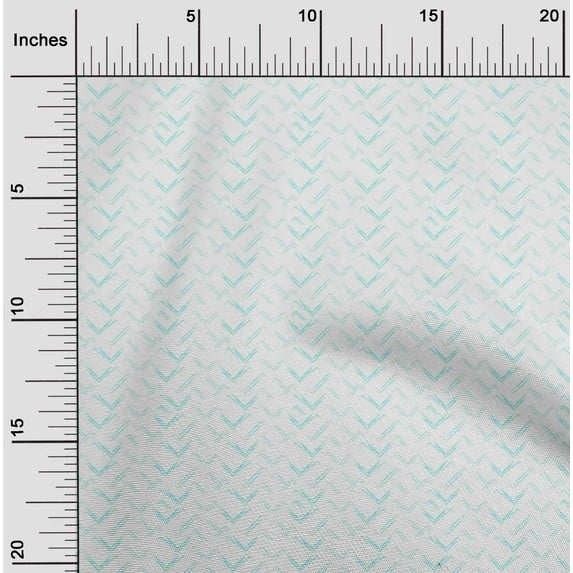 oneOone Polyester Lycra Aqua Blue Fabric Chevron Geometric Fabric For Sewing Printed Craft Fabric By The Yard 56 Inch Wide