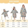 thumbnail image 4 of FORMRS Wearable Blanket Hoodie with Sleeves for Kids Cozy Flannel Sweatshirt, Blue Dice Pattern, 4 of 7