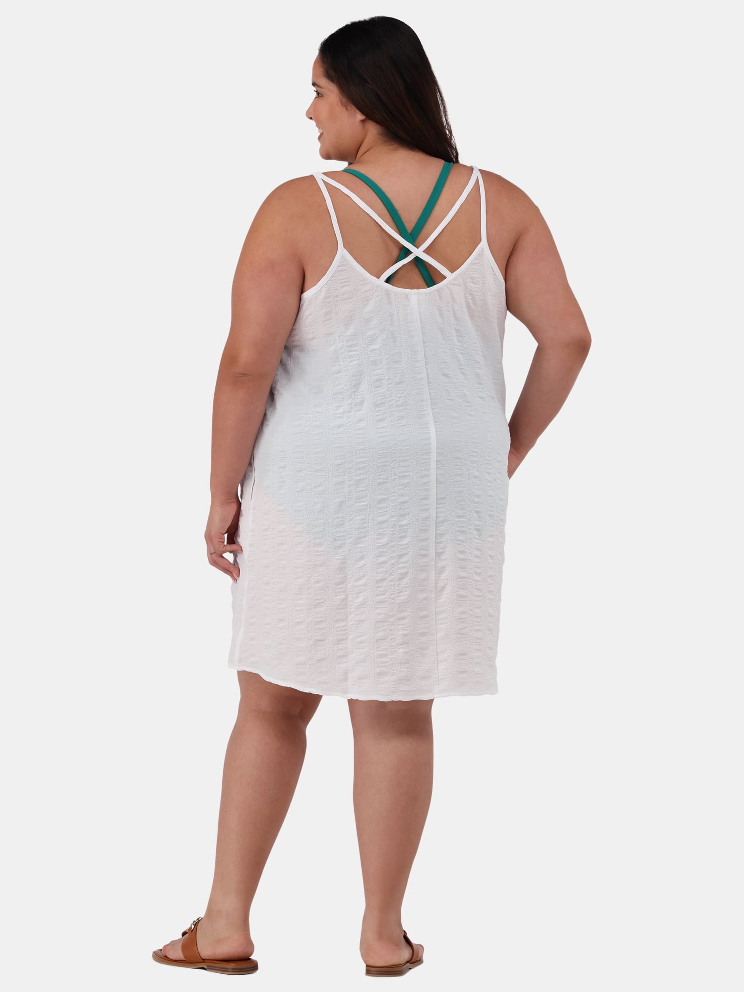Time and Tru Women's and Women's Plus Textured Coverup Cami Dress, Sizes XS-3X