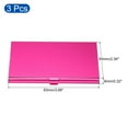 thumbnail image 2 of Uxcell 3.6x2.3x0.3 Inch Name Cards Case Alloy Business Card Holder 3 Pack Rose Red, 2 of 5