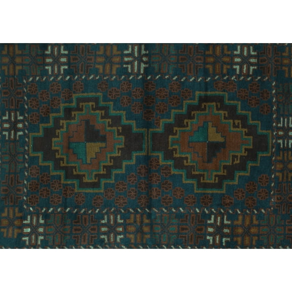 Ahgly Company Machine Washable Indoor Rectangle Persian Turquoise Blue Traditional Area Rugs, 5' x 7'