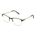 thumbnail image 2 of Premium Women Fashion Half Rim Optical Frame Reading Glasses With Rhinestones - Clear Lens Metal Eyeglasses Gold Readers, 2 of 5