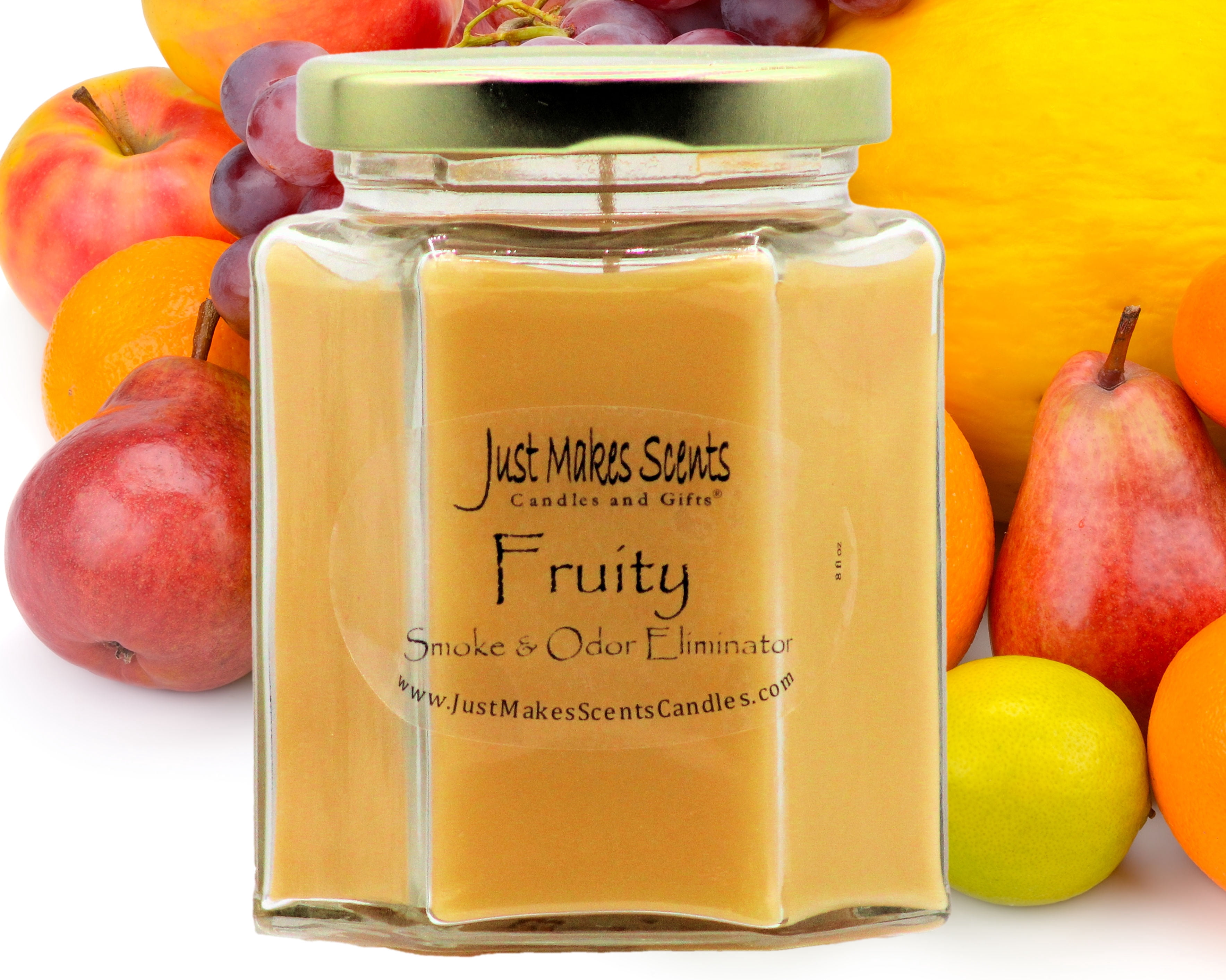 3-Pack Fruity Smoke & Odor Eliminator Candle, 8 oz Hexagon jar