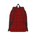 thumbnail image 2 of Bixox Red Black Houndstooth Printing Canvas Backpack Lightweight Casual Travel Backpack School Backpack Fits 15.6 Inch Notebook, 2 of 5