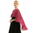 thumbnail image 3 of Yartina Womens Chiffon Shawls High Low Wraps Shrug Capes Cover Up Burgundy One Size, 3 of 5