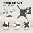 thumbnail image 4 of ELG Full Motion TV Wall Mount - Fits 26'' to 65'' TVs, Up to 66.1lbs, Swivel, Tilt, Extension, Max VESA 400x400mm, FULL40 PRO, Heavy-Duty Steel Construction, Sleek Black Finish, 4 of 9