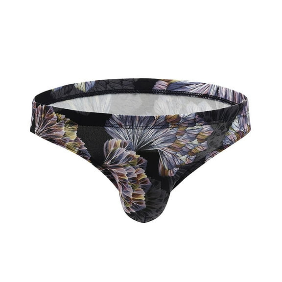 Srogem Men's Mini Bikini Briefs Low Rise Sexy Print Underwear Thongs Hawaiian Vacation Bikini Shorts