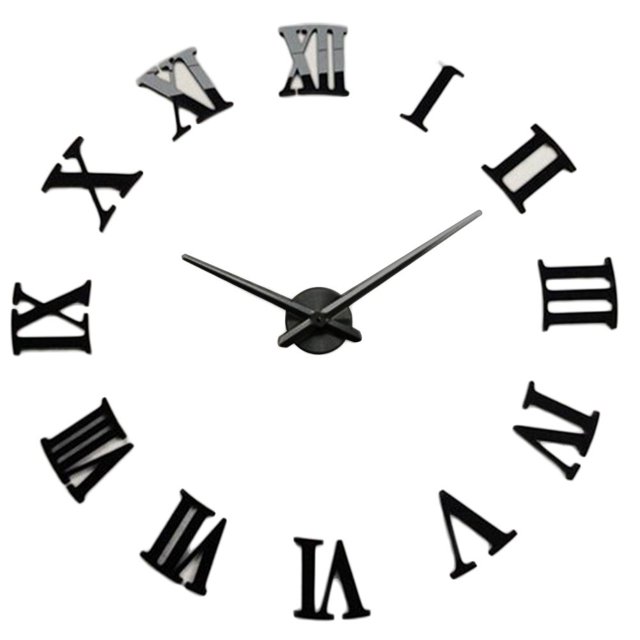 Wdftyju Reloj de pared 3D con números romanos DIY, pegatina de Metal para decoración del hogar, números romanos DIY Wdftyju 1lz7yg3ey5qd5qv6D02