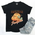 thumbnail image 4 of Farm Fresh Pumpkin Watercolor - Women's Garment Dyed Graphic T-Shirt, 4 of 16