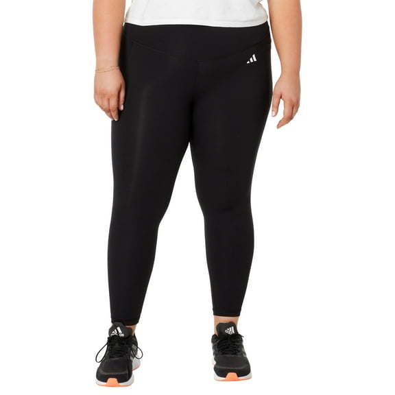 adidas Plus Size Optime Stash Pocket High-Waisted 7/F8 Tights (Womens, Black, 2X, One Size)