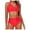 Red, variant on Women'S Tankini Swimsuits High Waist Bikini Front Swimsuit With Ruched Bandeau Top And Gathered Bottoms Flattering Bikini Set Navy Womens Swimsuits