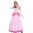 thumbnail image 2 of AoDai Peach Costume pour Adulte, Robe de Princesse pour Femmes, Tenue de Cosplay d'Halloween Peach avec Accessoire, 2 of 7