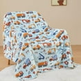 thumbnail image 2 of Sherpa Throw Blanket Cute Soft Aesthetic Blanket for Kids Girls Boys Teens Cozy Blanket for Bed Couch Camping (Excavator, Throw(x)) Excavator Throw(x), 2 of 7