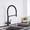 Black, variant on Kitchen Sink Faucet for Bar Farmhouse Commercial, Chrome/Matte Black/Nickel/White Kitchen Purified Faucets, Hot Cold Rotation Pull Down Mixer Tap with 2 Outlet Spout