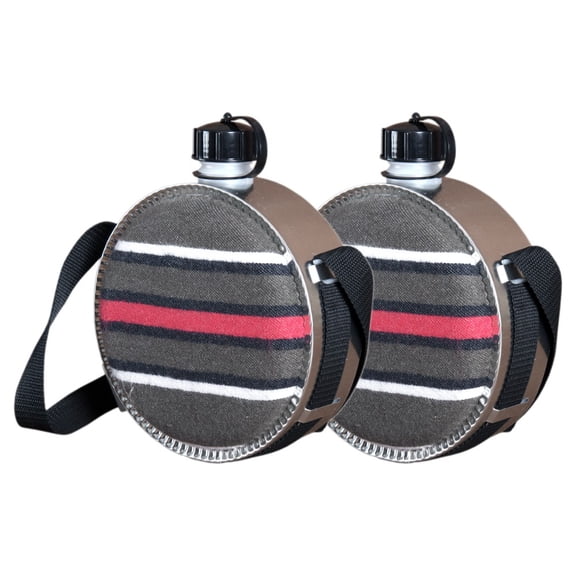 Hilason Plastic 2 qt Canteen, Red Grey